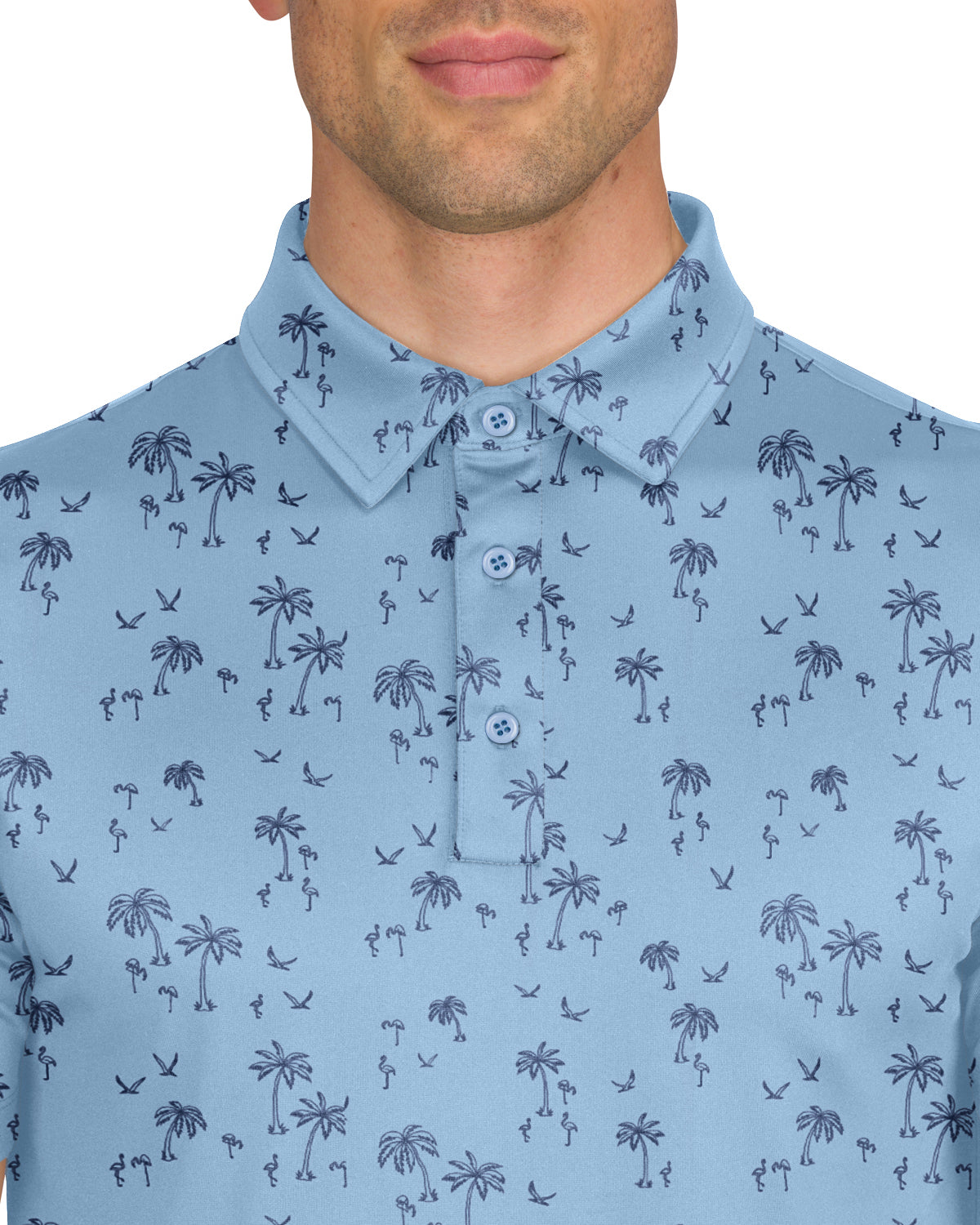 Mini Flamingo and Palm - Monsoon Blue