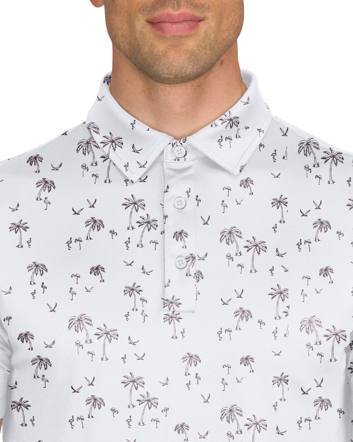 Mini Flamingo and Palm - Sandstone White