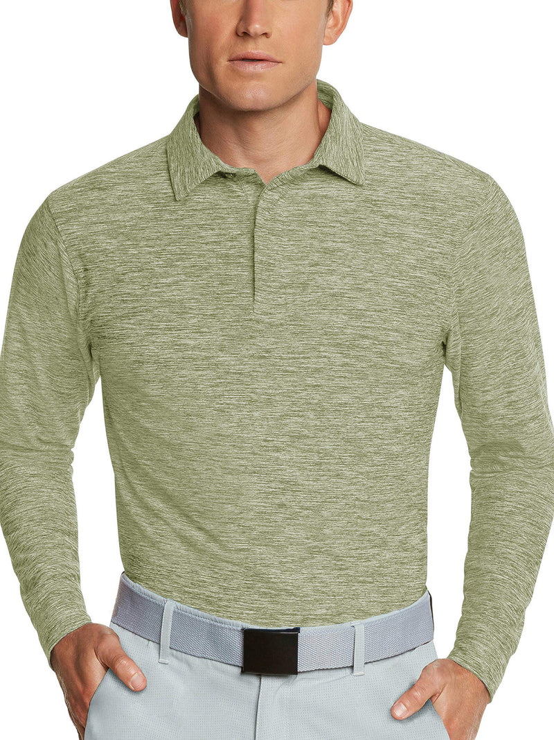 Men's Dry-Fit Long Sleeve Golf Polo Shirt