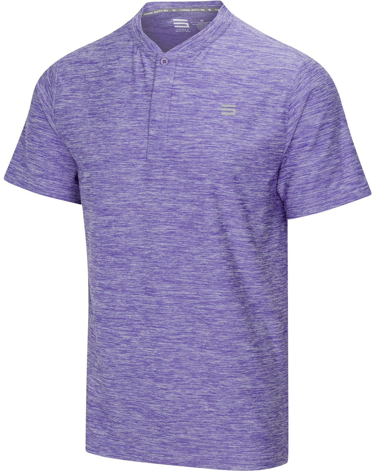 Men's Heathered Collarless Golf Polos