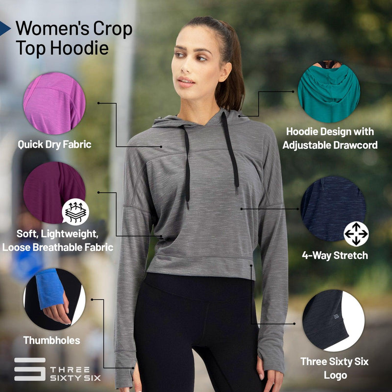 Long Sleeve Crop Top Hoodie