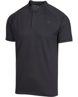 MEN'S THIN-STRIPED COLLARLESS GOLF POLOS