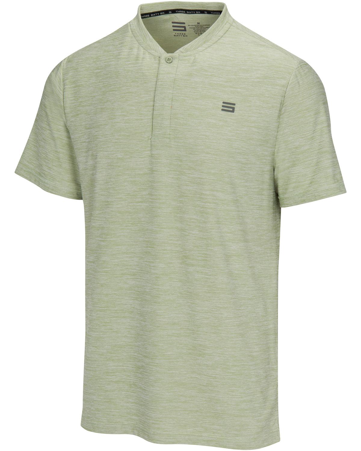 Men's Heathered Collarless Golf Polos