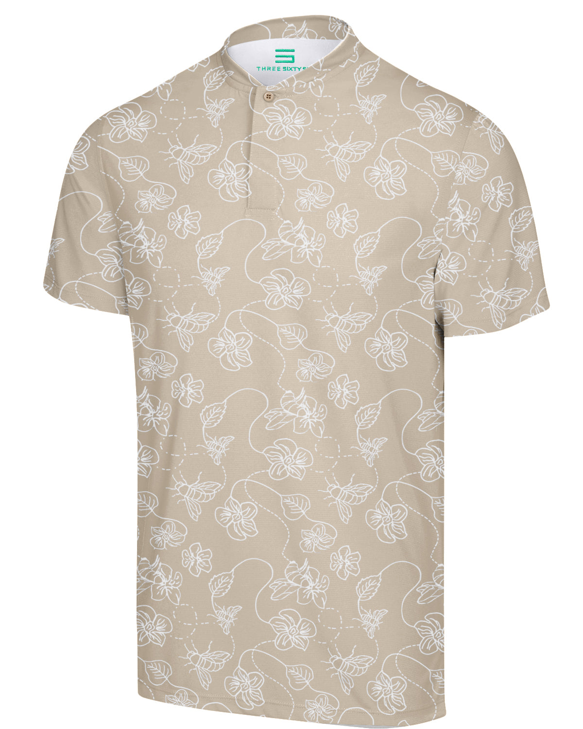 Collarless Dri-Fit Printed Polo