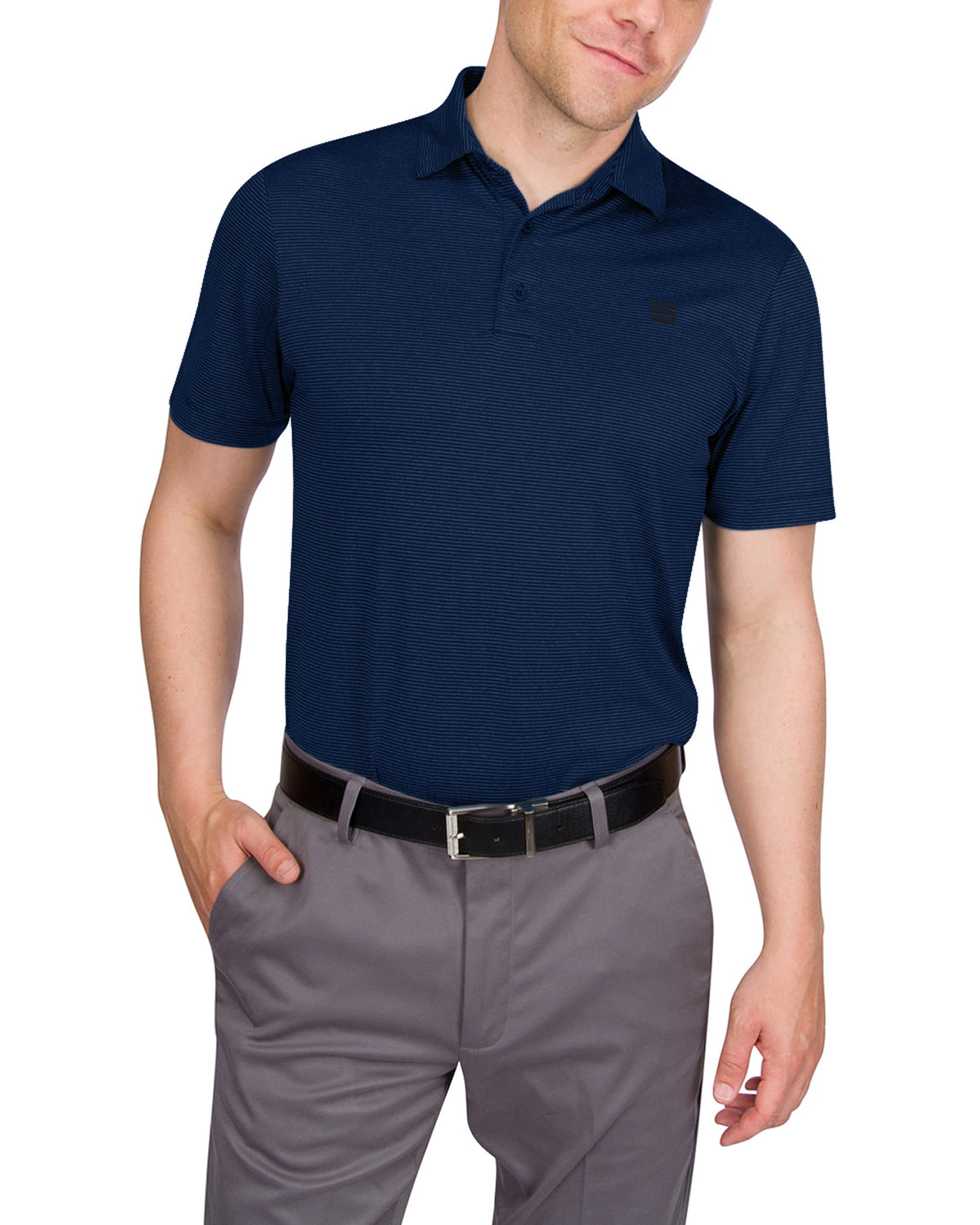 Men’s Thin-Striped Golf Polo Shirt