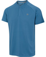 MEN'S THIN-STRIPED COLLARLESS GOLF POLOS